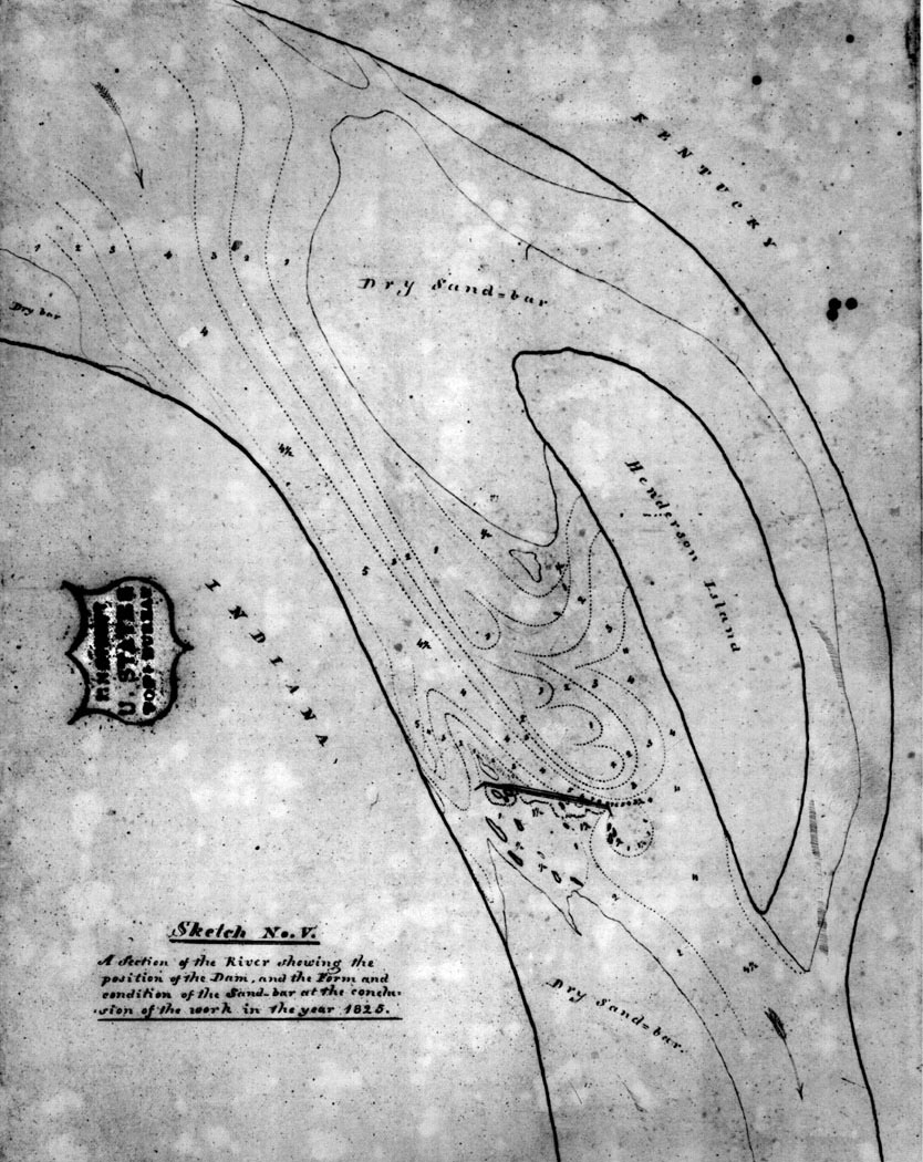 Crude map of river with islands Crude map of river with islands